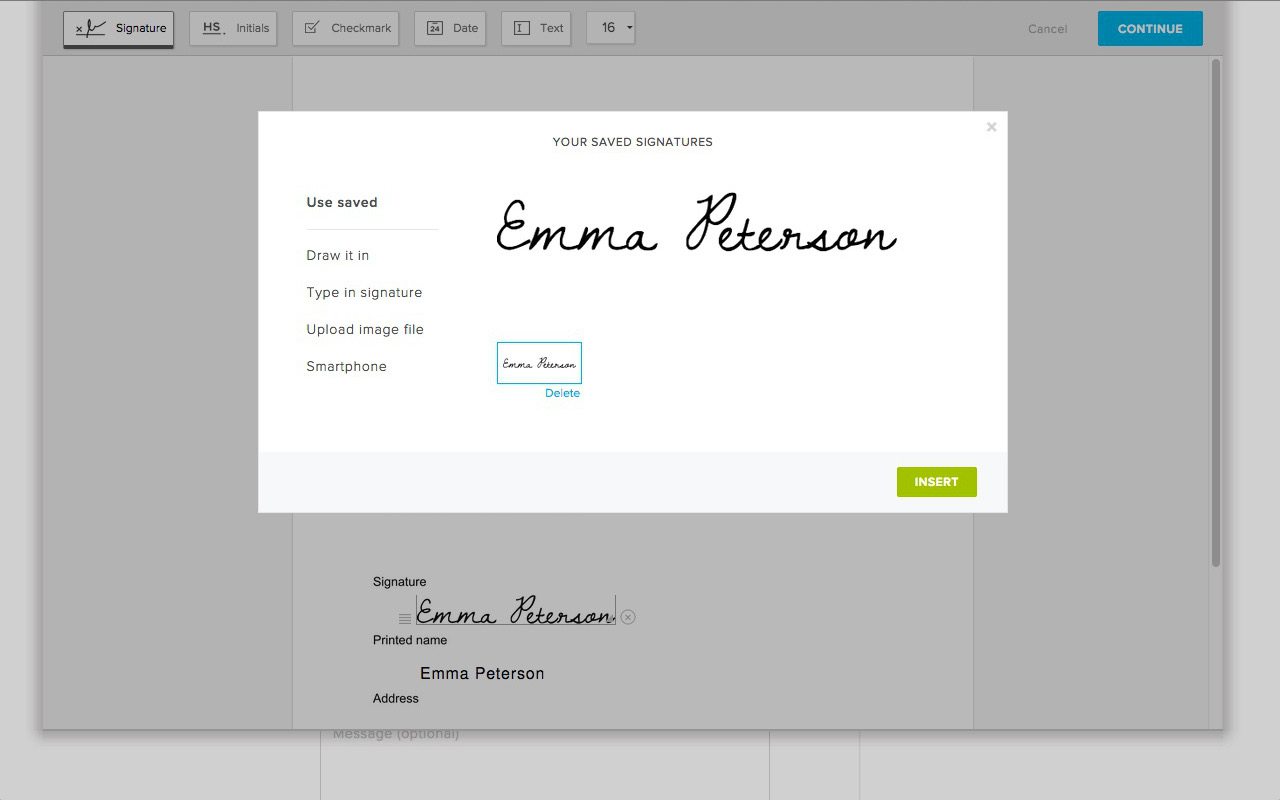 Screenshot of a HelloSign signature.