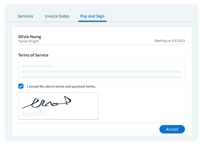 Overview of Method CRM's digital signature modal.