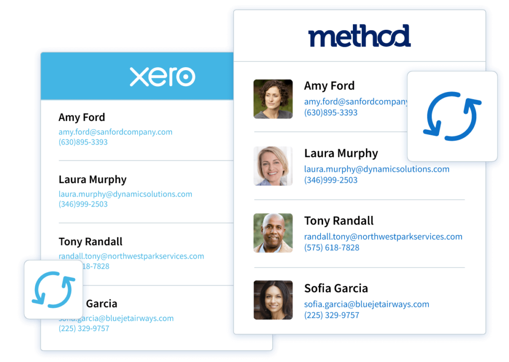 Method CRM syncs with your Xero Contacts